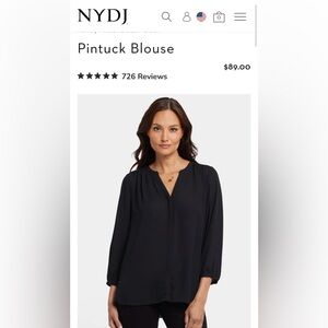 NYDJ Pintuck Blouse NWT 2X black